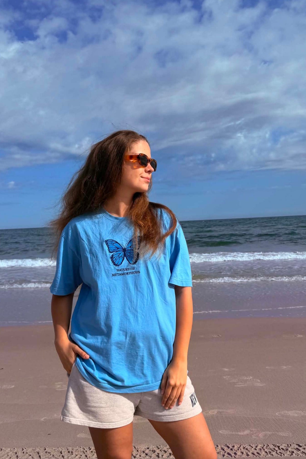 BLUE BUTTERFLY TEE