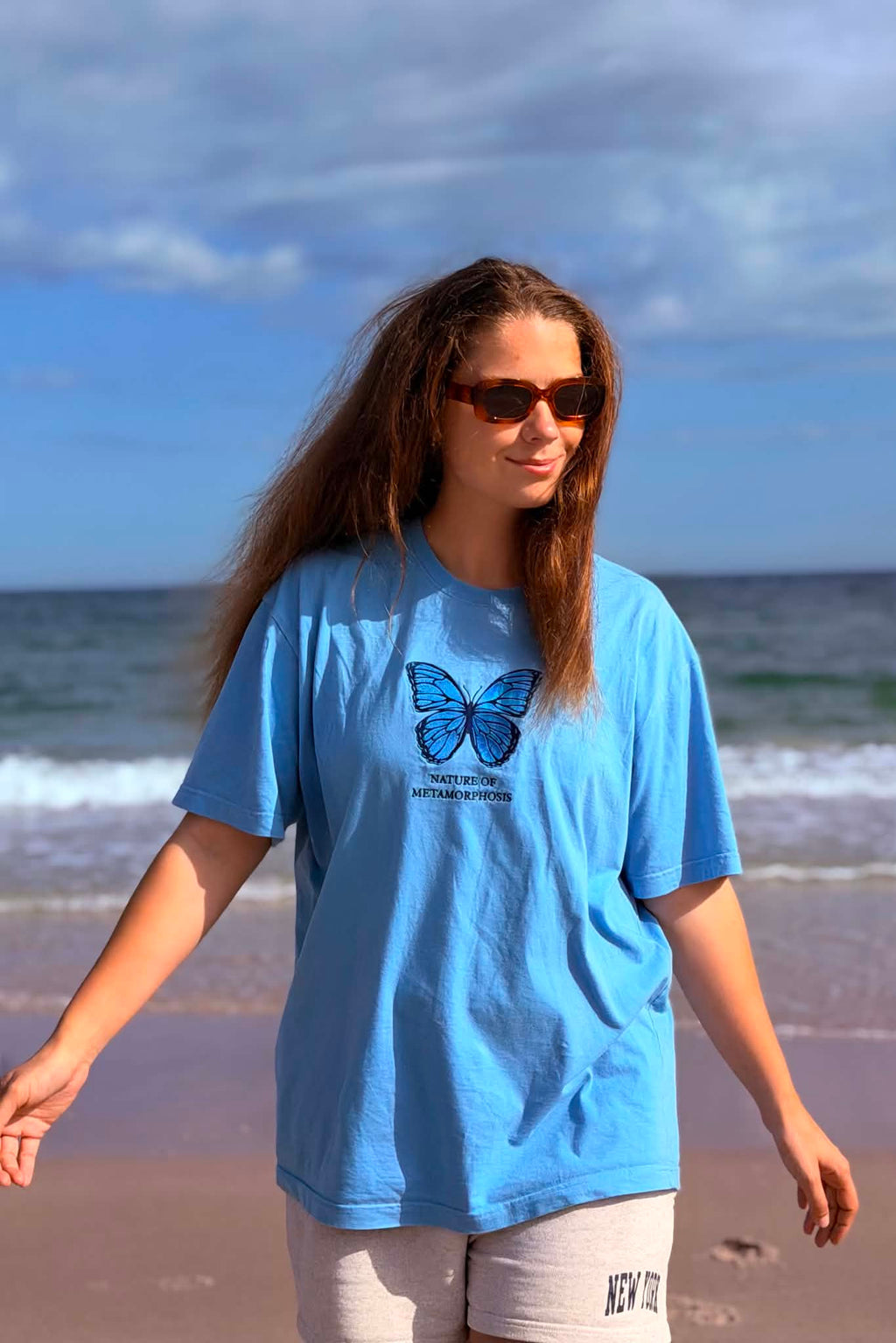 BLUE BUTTERFLY TEE