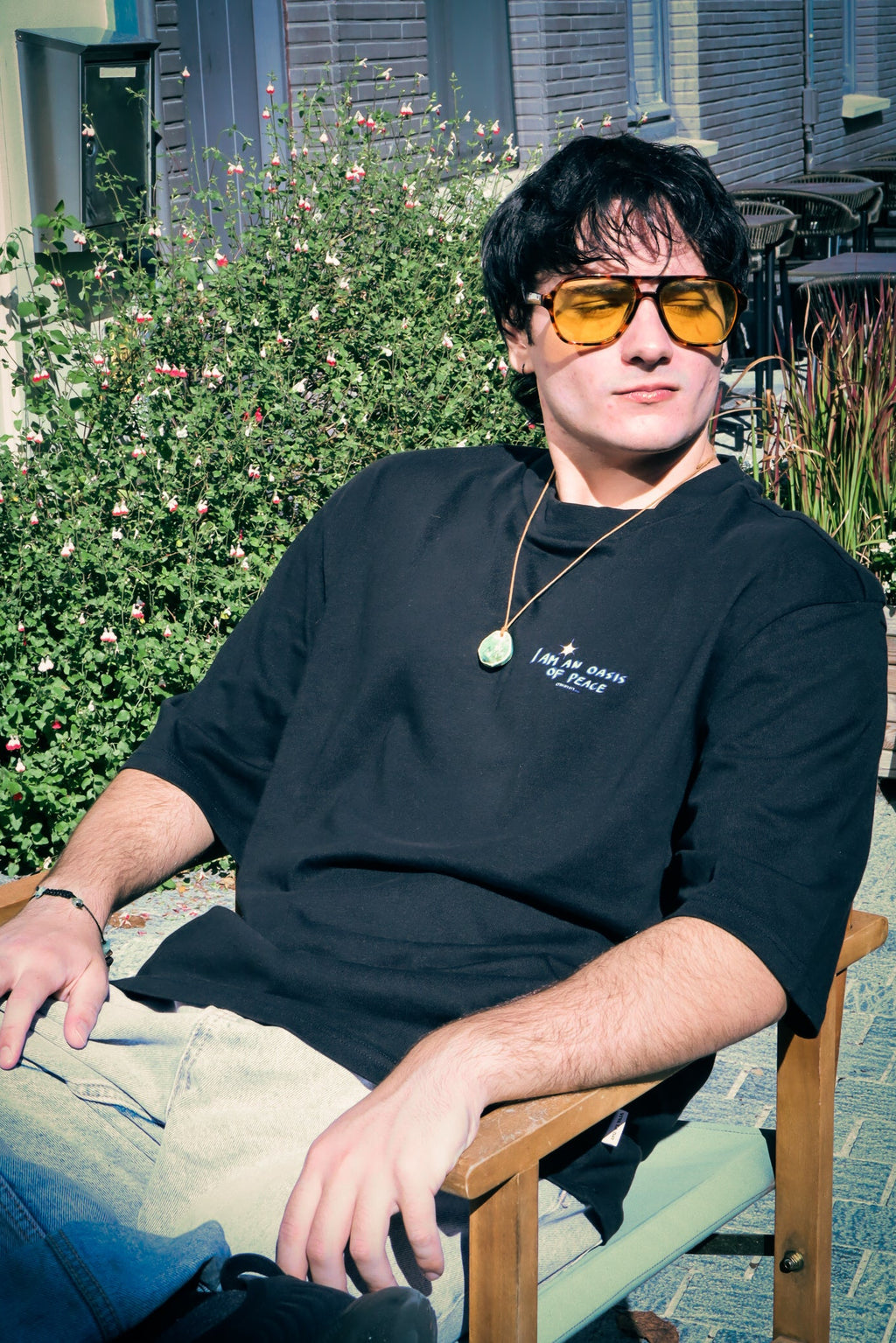 I AM AN OASIS OF PEACE BLACK TEE
