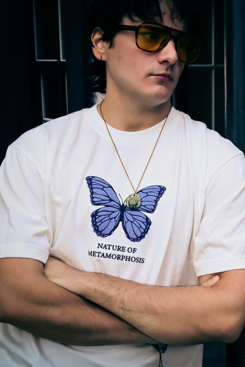 WHITE BUTTERFLY TEE