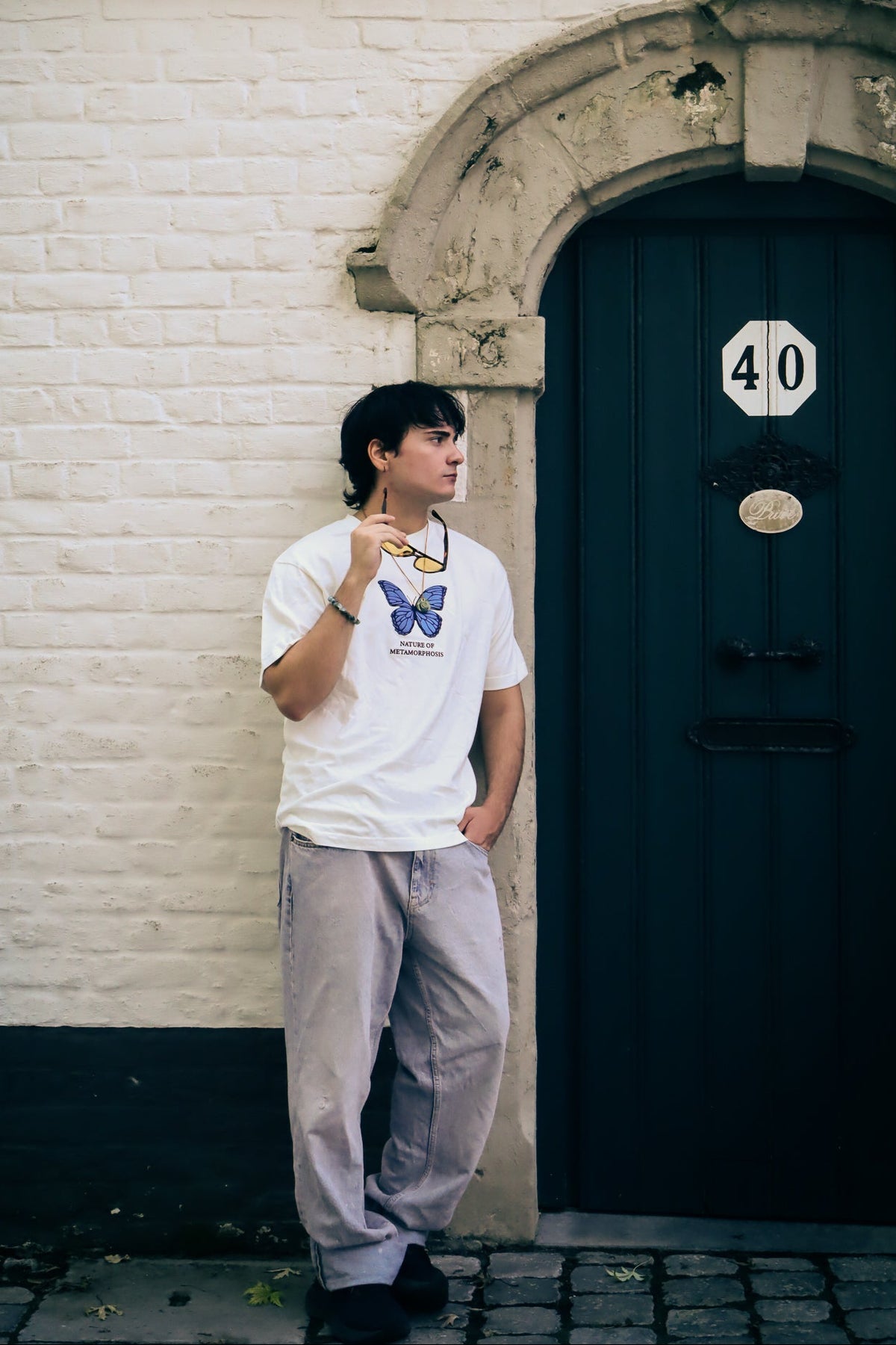 WHITE BUTTERFLY TEE