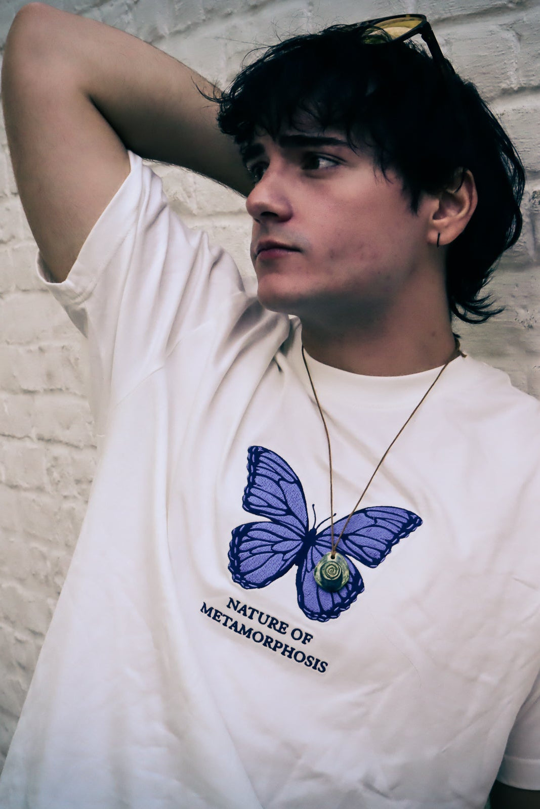 WHITE BUTTERFLY TEE