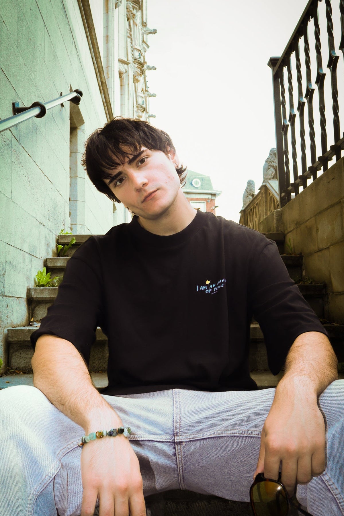 I AM AN OASIS OF PEACE BLACK TEE